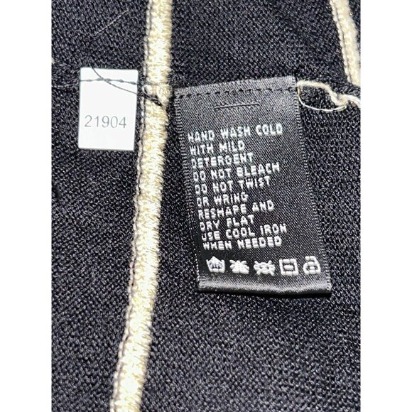 NWT August Silk Heritage Sz XL Black Gold Stripes Textured Button Up Cardigan - Picture 10 of 10